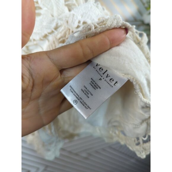 Velvet by Graham & Spencer Women's Boho Crotchet Overlay Tank Beachy Size P - Picture 5 of 6